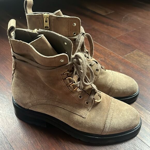 Allsaints Lira tan suede hiker combat boot - Picture 2 of 4